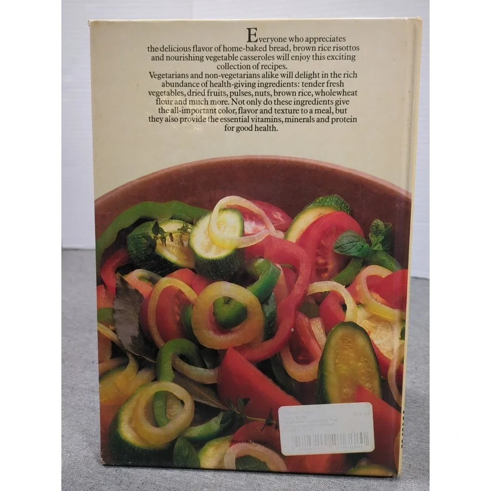 1980 Vegetarian Cooking Carole Handslip VTG‎ Hardcover 1st Edition Cookbook